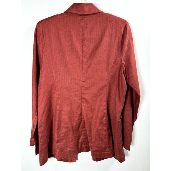 Level 99 Linen Blend Modern Minimalist Office Career Wear Academia Blazer M - Picture 6 of 7